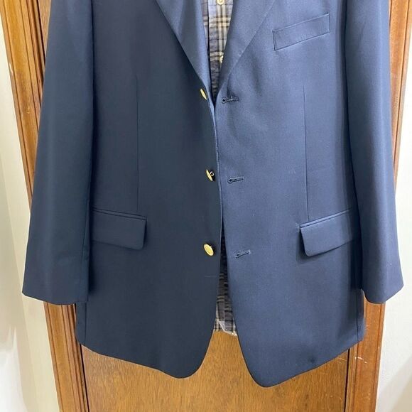 346 Brooks Brothers Navy Blue Gold Button Blazer - Picture 4 of 8
